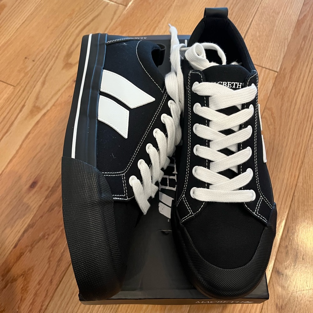 Brand new, in the box, Macbeth Eliot shoes (black / white) size 9.